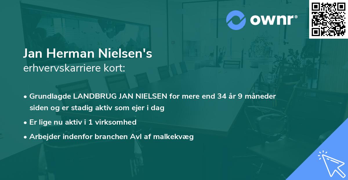 Jan Herman Nielsen's erhvervskarriere kort