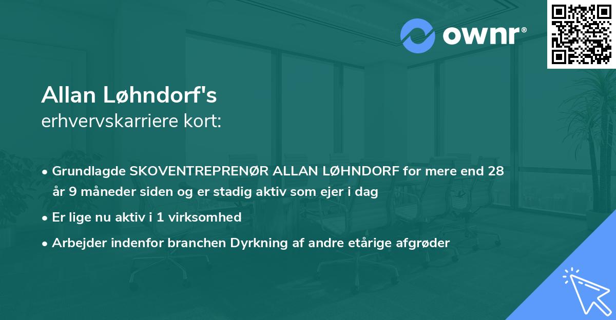 Allan Løhndorf's erhvervskarriere kort