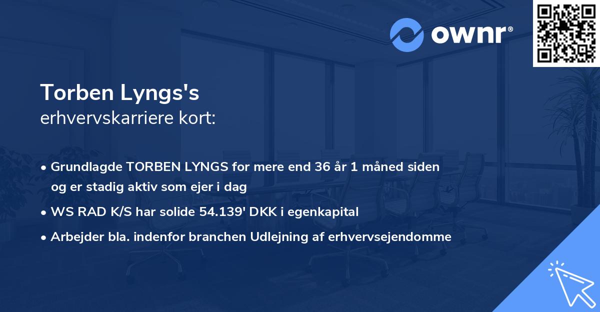 Torben Lyngs's erhvervskarriere kort