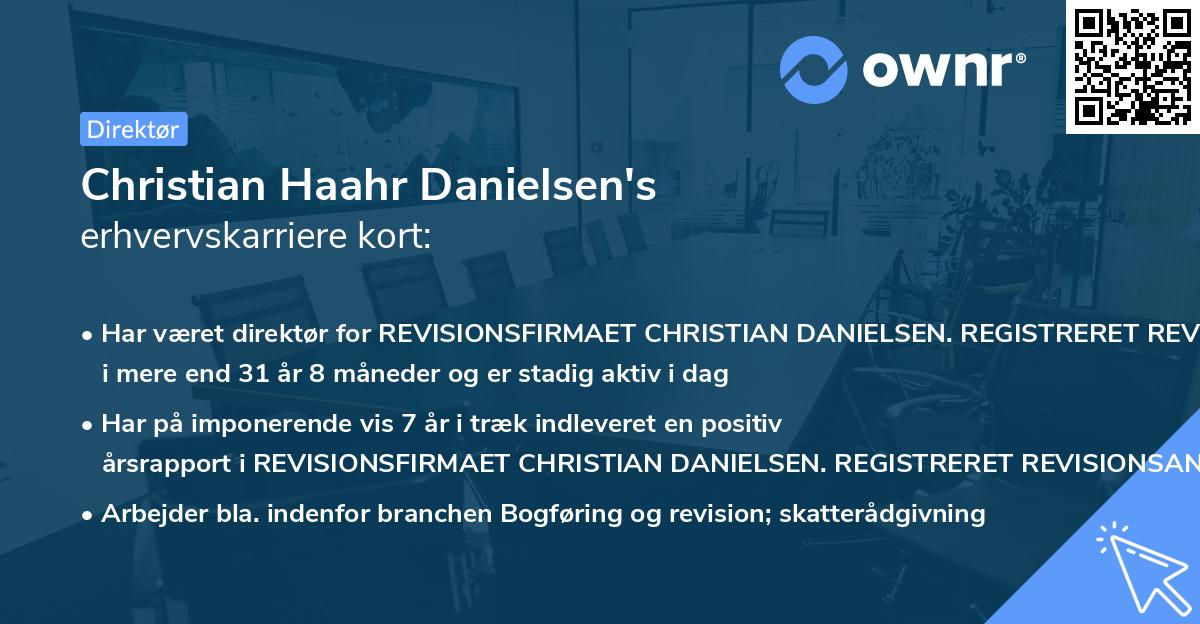 Christian Haahr Danielsen's erhvervskarriere kort