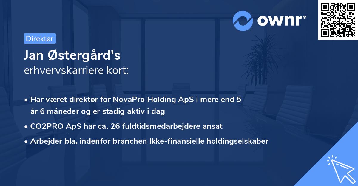 Jan Østergård's erhvervskarriere kort