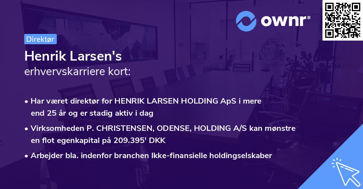 Henrik Larsen's erhvervskarriere kort