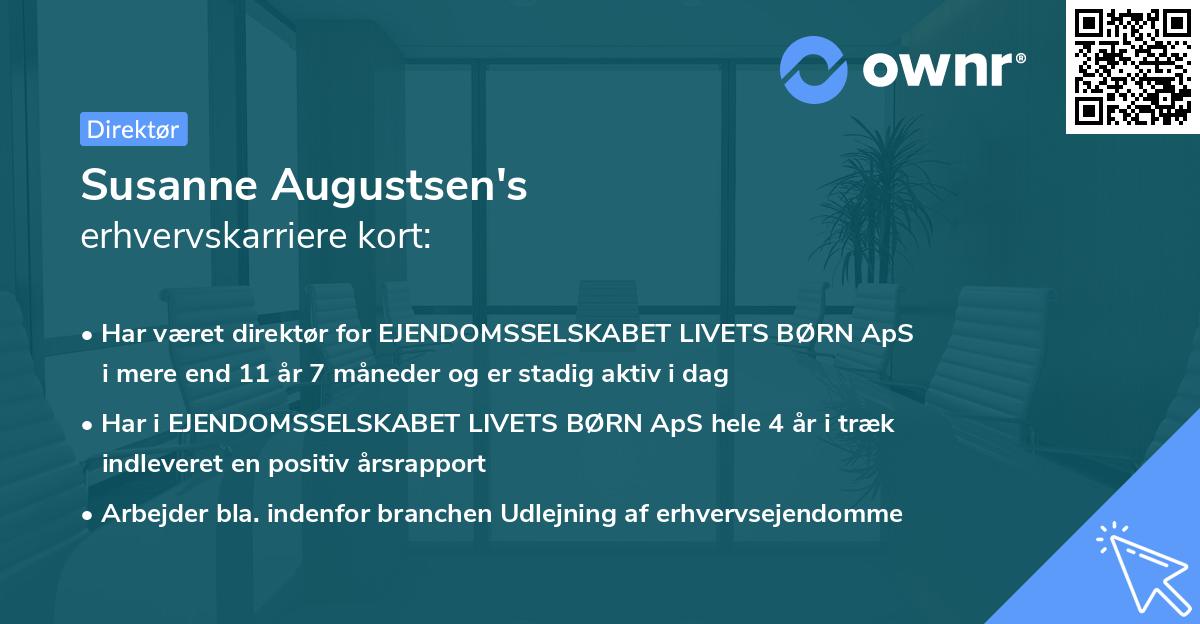 Susanne Augustsen's erhvervskarriere kort