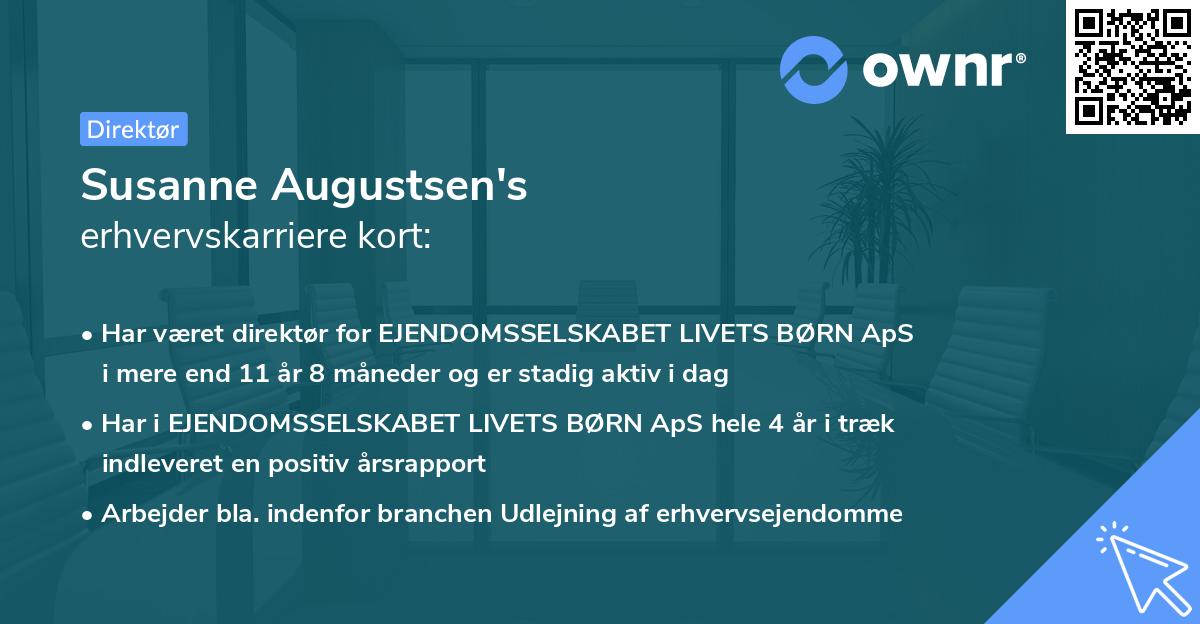 Susanne Augustsen's erhvervskarriere kort