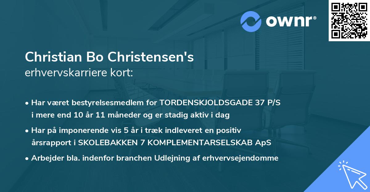 Christian Bo Christensen's erhvervskarriere kort