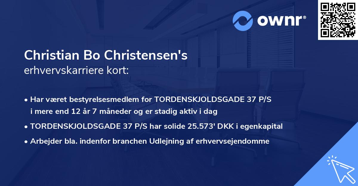 Christian Bo Christensen's erhvervskarriere kort
