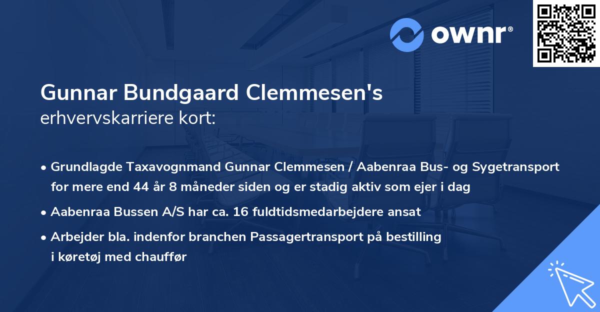 Gunnar Bundgaard Clemmesen's erhvervskarriere kort