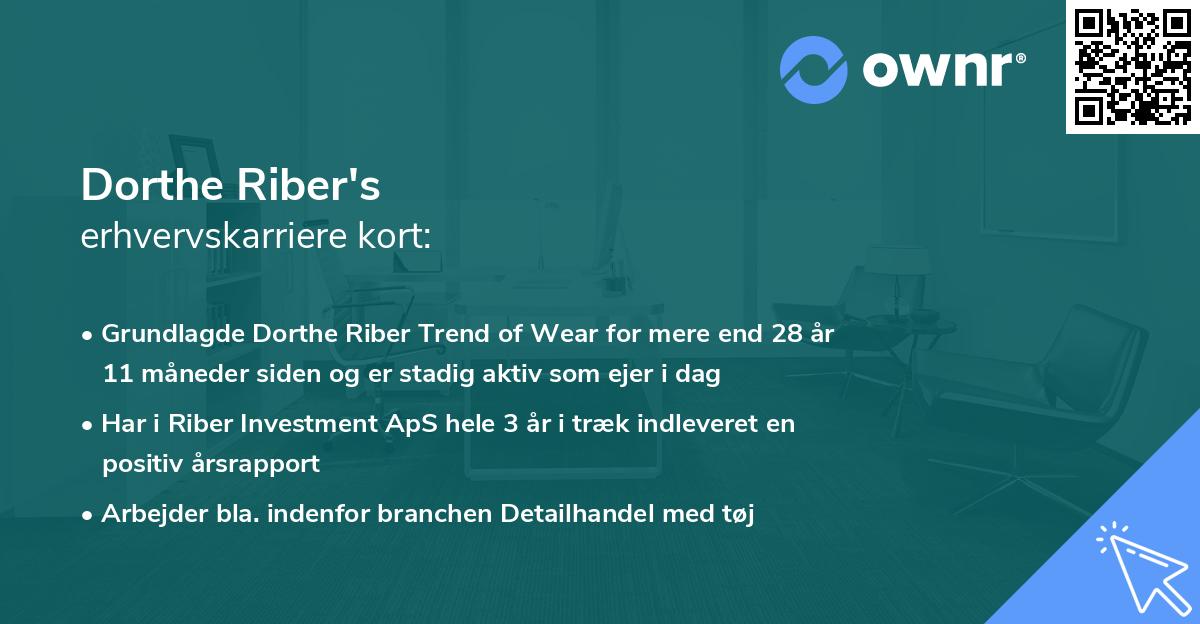 Dorthe Riber's erhvervskarriere kort