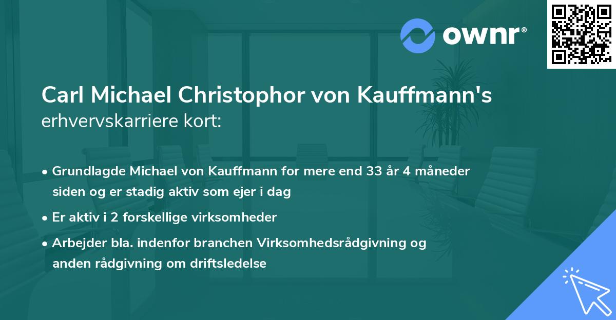 Carl Michael Christophor von Kauffmann's erhvervskarriere kort