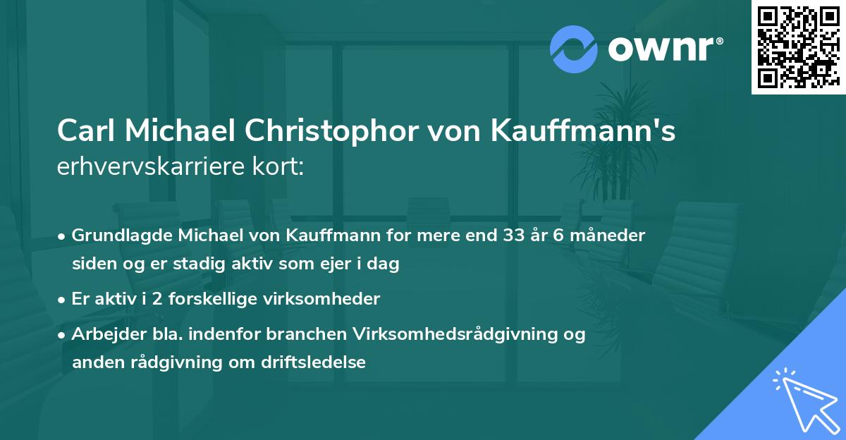 Carl Michael Christophor von Kauffmann's erhvervskarriere kort