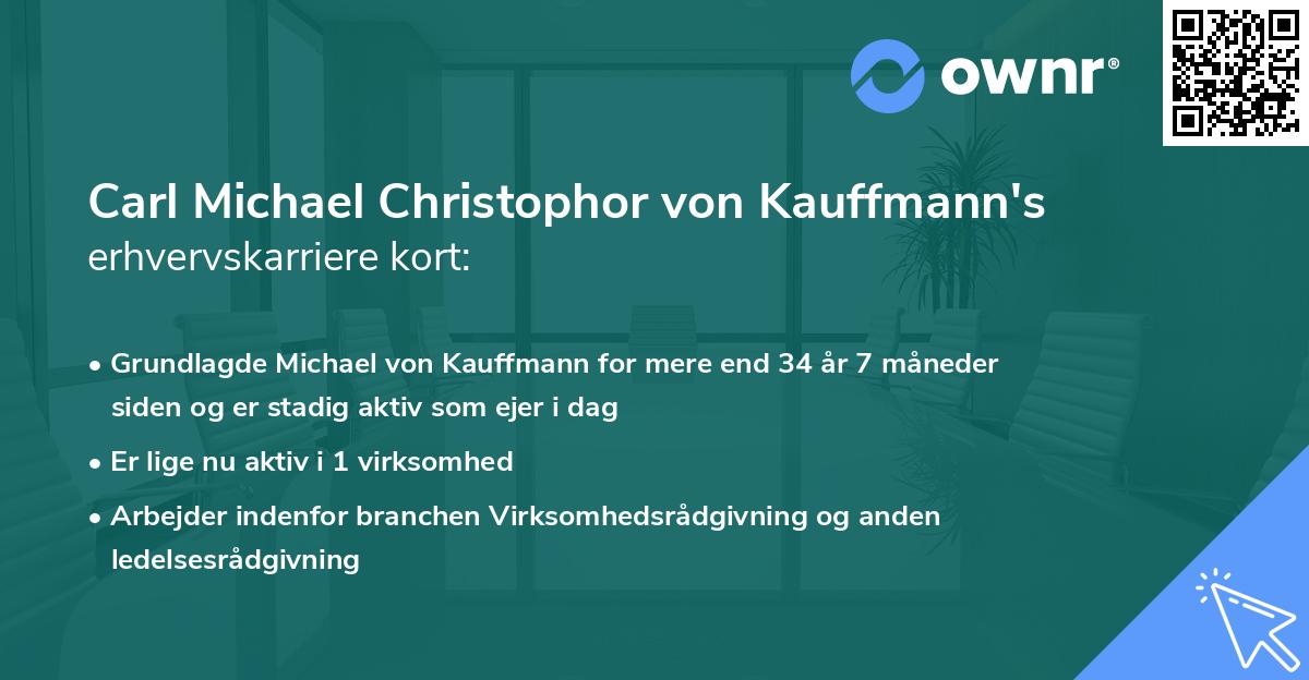 Carl Michael Christophor von Kauffmann's erhvervskarriere kort