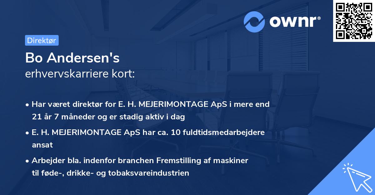 Bo Andersen's erhvervskarriere kort