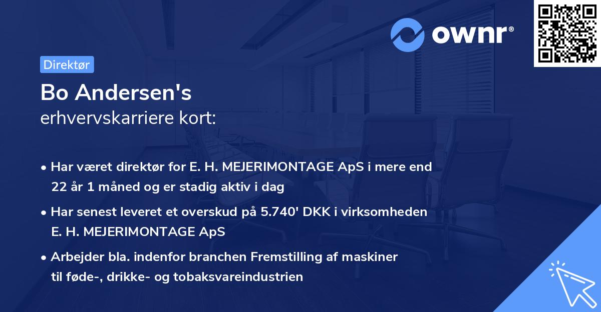 Bo Andersen's erhvervskarriere kort