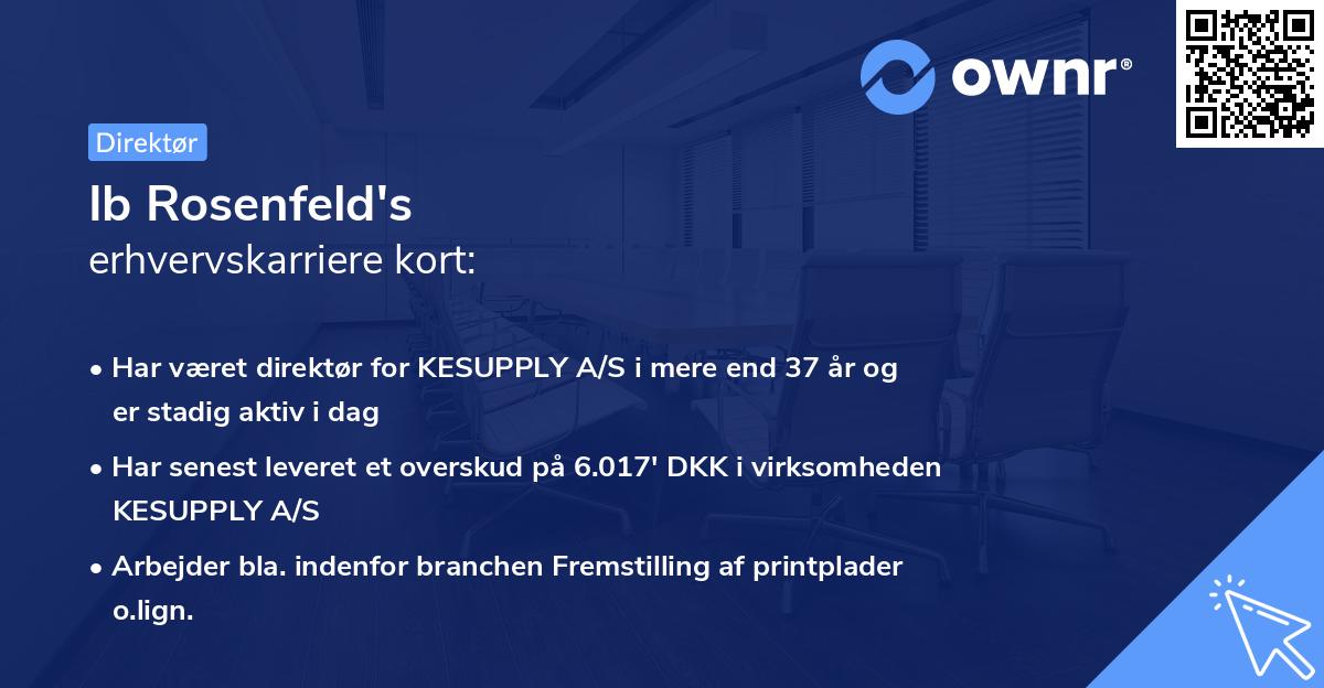 Ib Rosenfeld's erhvervskarriere kort