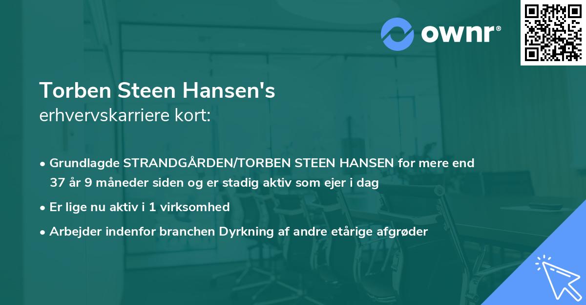 Torben Steen Hansen's erhvervskarriere kort