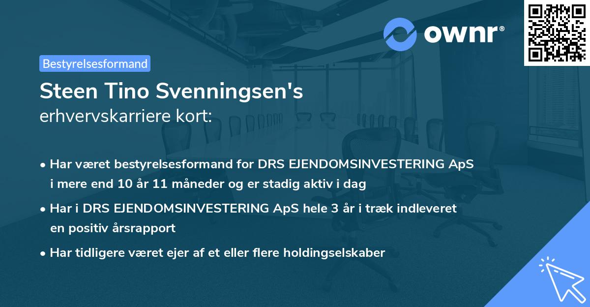 Steen Tino Svenningsen's erhvervskarriere kort