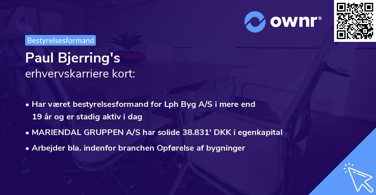 Paul Bjerring's erhvervskarriere kort