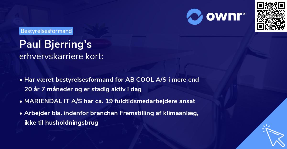 Paul Bjerring's erhvervskarriere kort