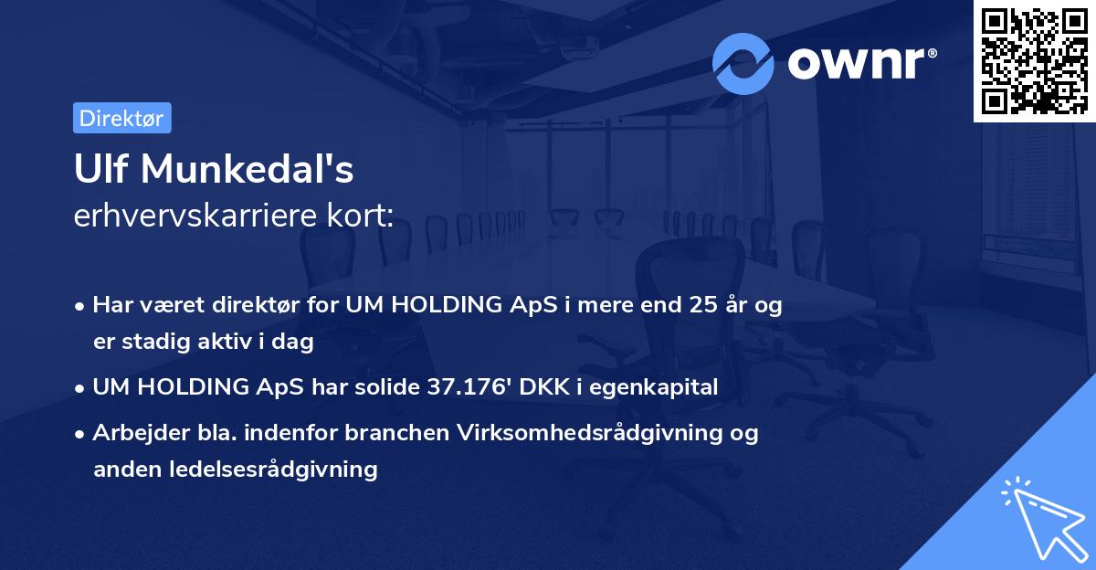 Ulf Munkedal's erhvervskarriere kort
