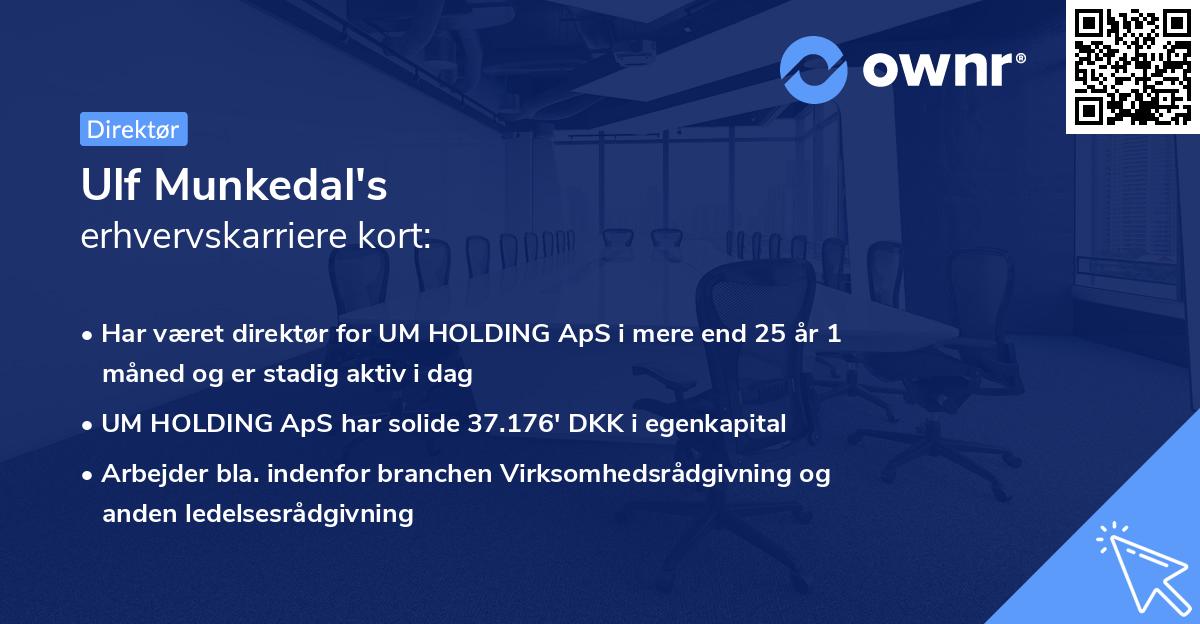 Ulf Munkedal's erhvervskarriere kort