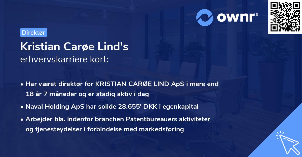 Kristian Carøe Lind's erhvervskarriere kort