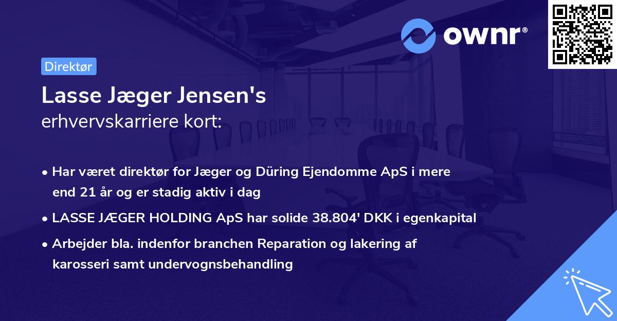 Lasse Jæger Jensen's erhvervskarriere kort
