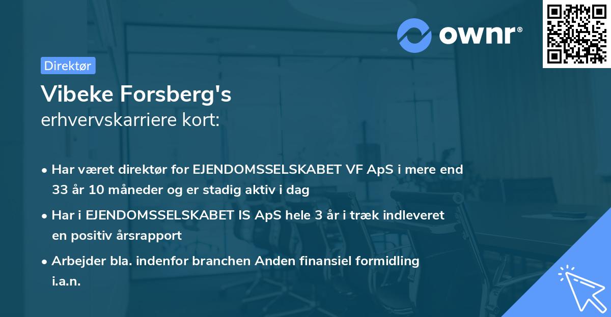 Vibeke Forsberg's erhvervskarriere kort