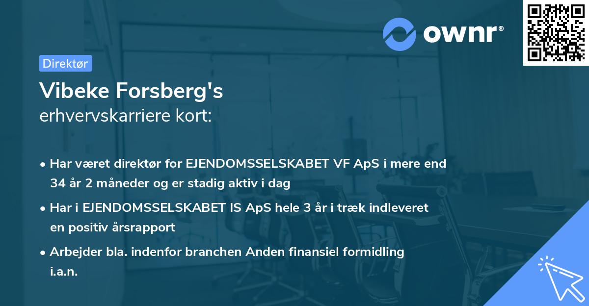 Vibeke Forsberg's erhvervskarriere kort