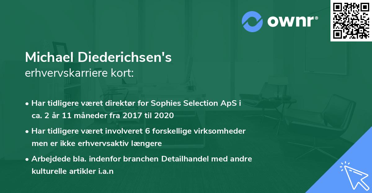 Michael Diederichsen's erhvervskarriere kort