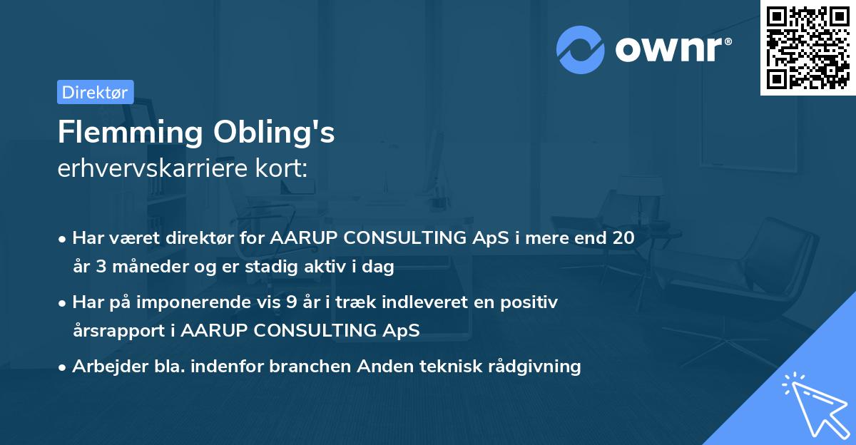 Flemming Obling's erhvervskarriere kort