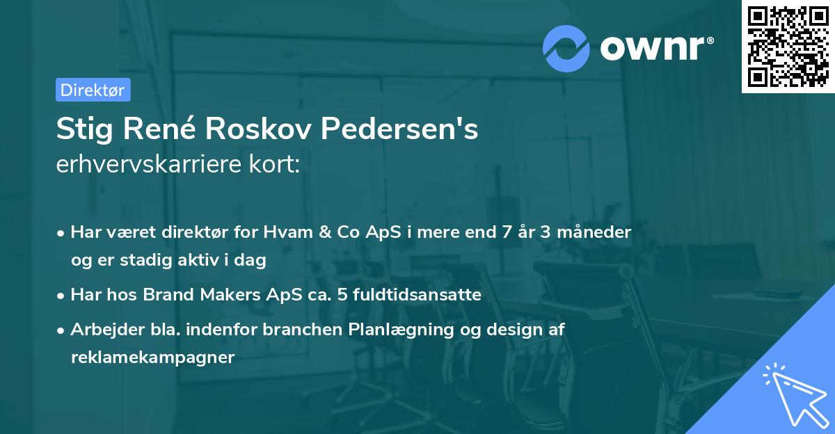 Stig René Roskov Pedersen's erhvervskarriere kort