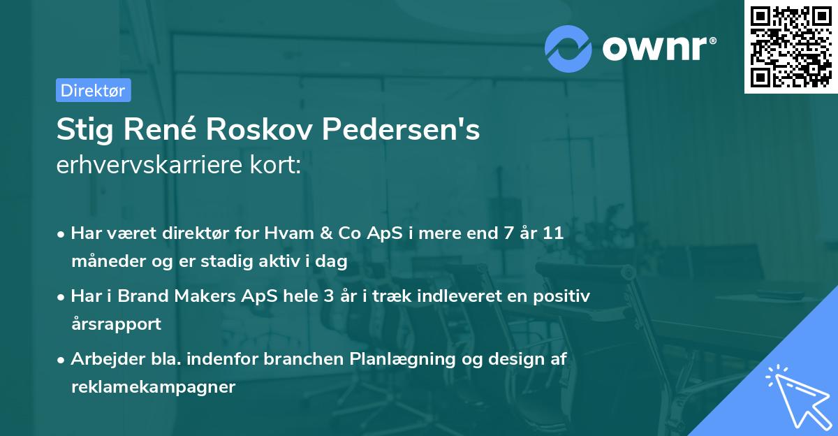 Stig René Roskov Pedersen's erhvervskarriere kort