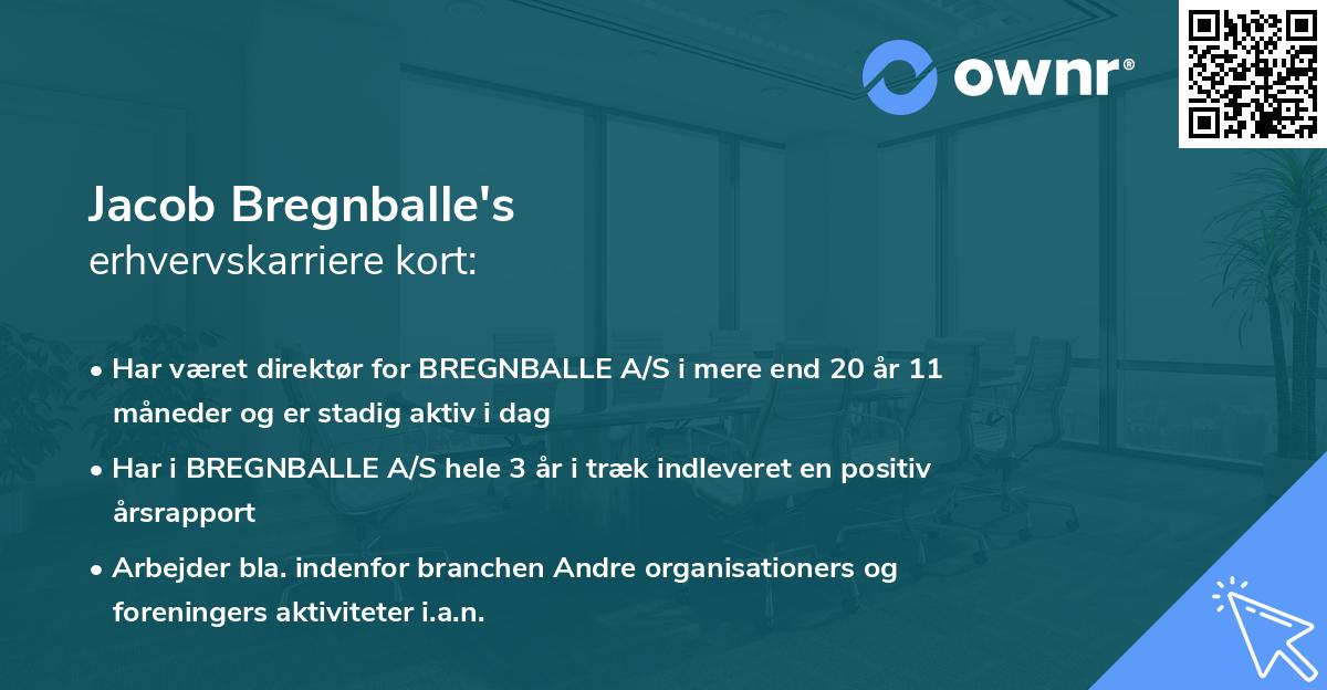 Jacob Bregnballe's erhvervskarriere kort
