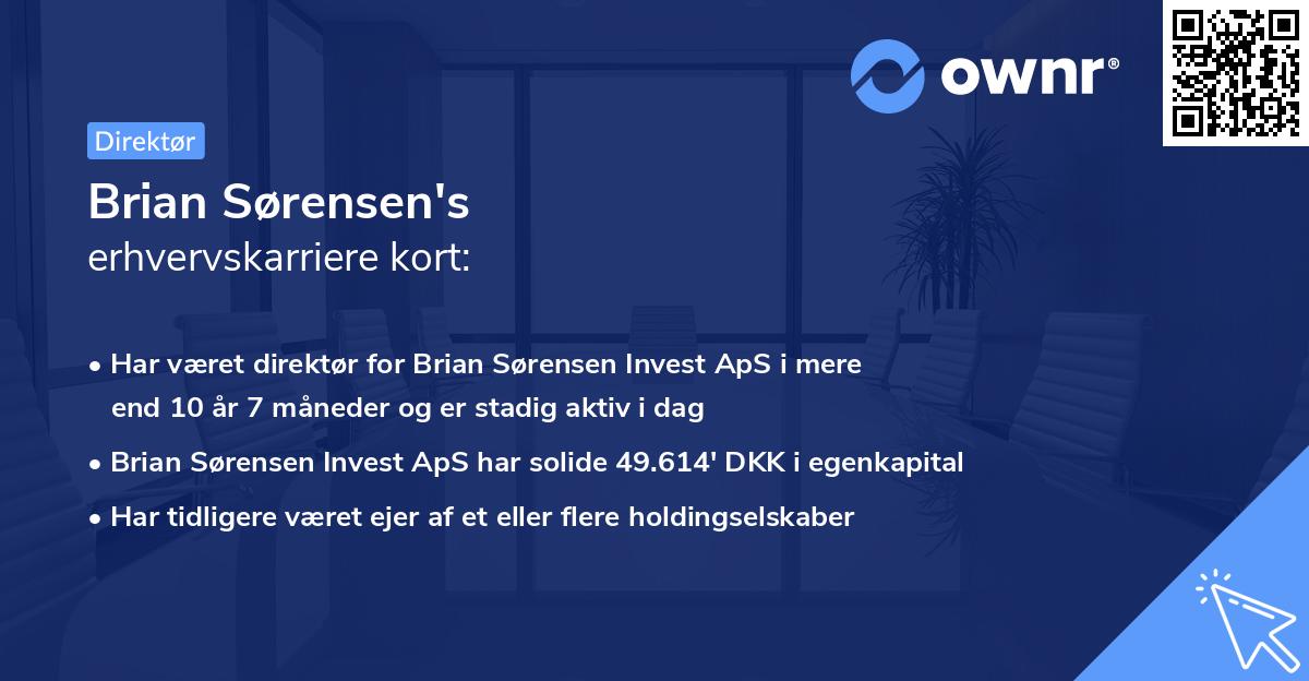 Brian Sørensen's erhvervskarriere kort