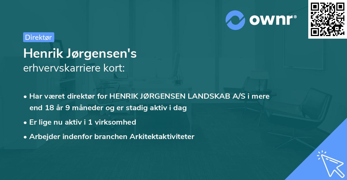 Henrik Jørgensen's erhvervskarriere kort