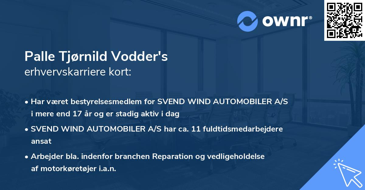 Palle Tjørnild Vodder's erhvervskarriere kort