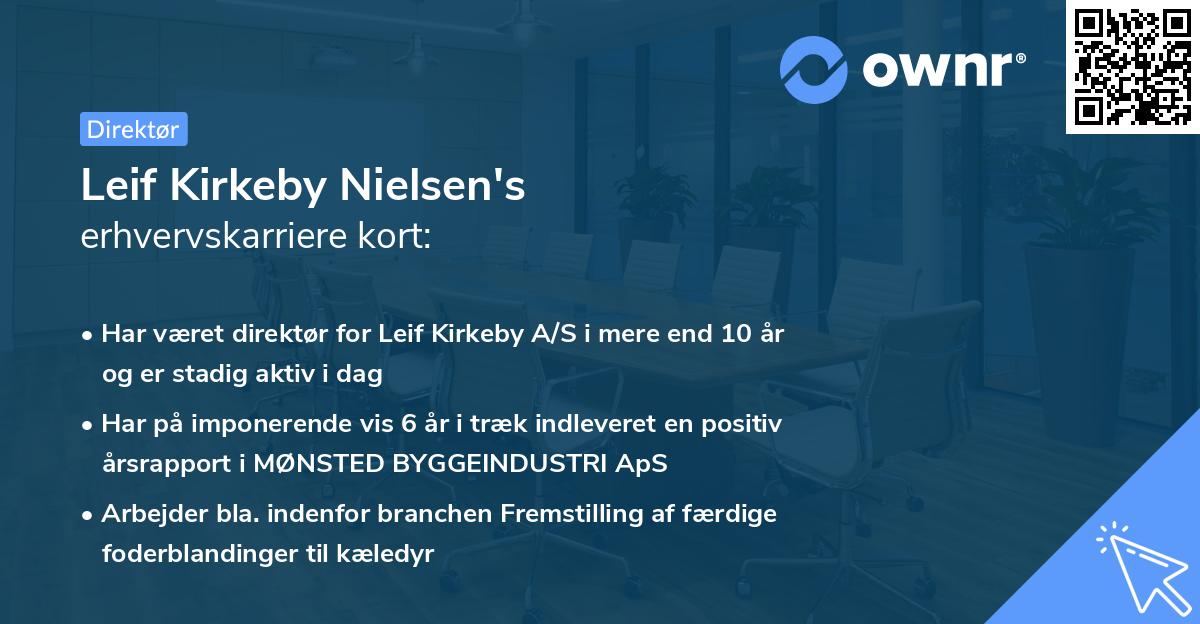 Leif Kirkeby Nielsen's erhvervskarriere kort