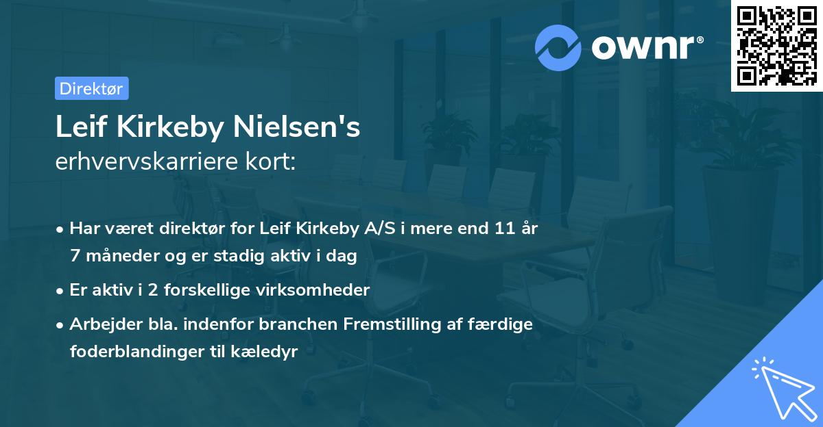 Leif Kirkeby Nielsen's erhvervskarriere kort