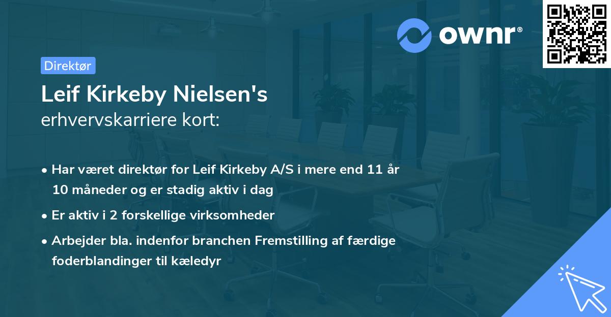 Leif Kirkeby Nielsen's erhvervskarriere kort