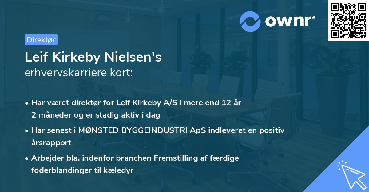 Leif Kirkeby Nielsen's erhvervskarriere kort
