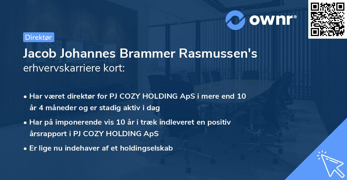 Jacob Johannes Brammer Rasmussen's erhvervskarriere kort