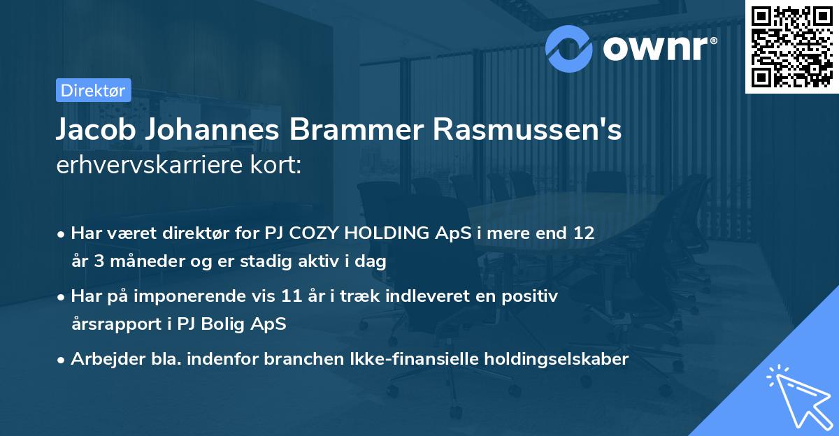Jacob Johannes Brammer Rasmussen's erhvervskarriere kort