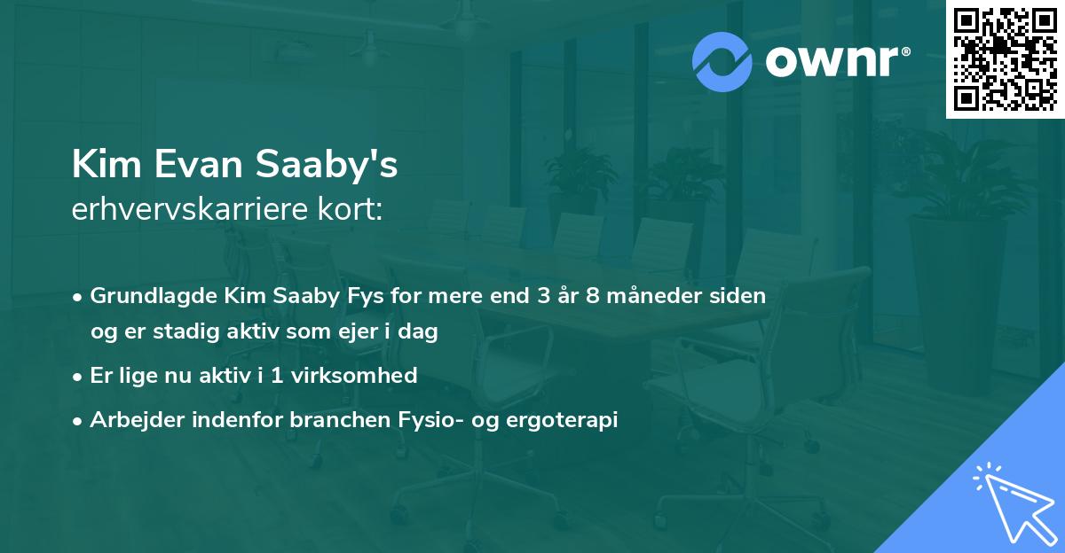 Kim Evan Saaby's erhvervskarriere kort
