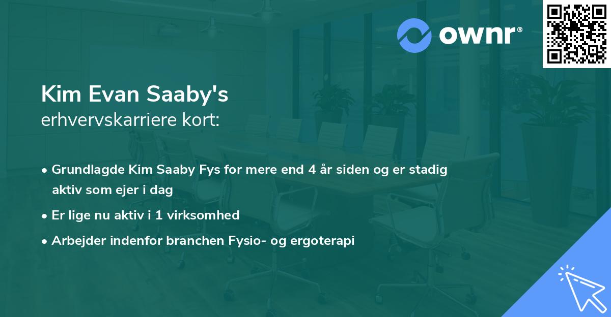 Kim Evan Saaby's erhvervskarriere kort