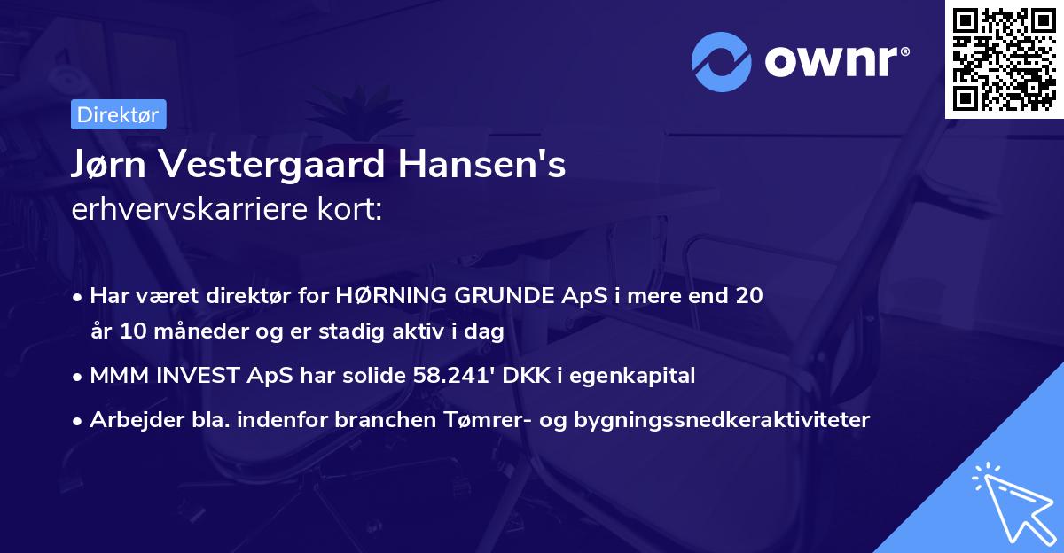 Jørn Vestergaard Hansen's erhvervskarriere kort