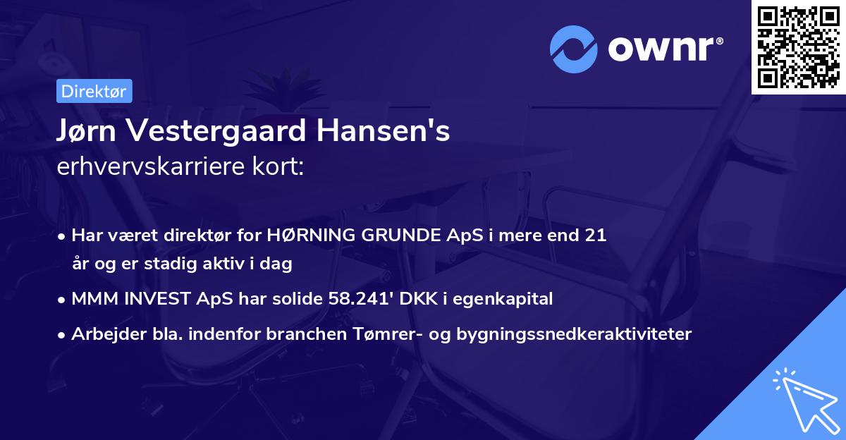 Jørn Vestergaard Hansen's erhvervskarriere kort