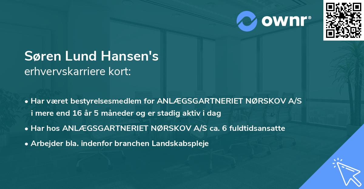 Søren Lund Hansen's erhvervskarriere kort