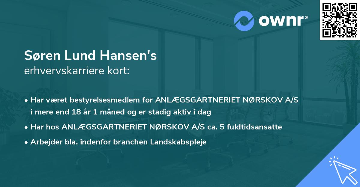Søren Lund Hansen's erhvervskarriere kort