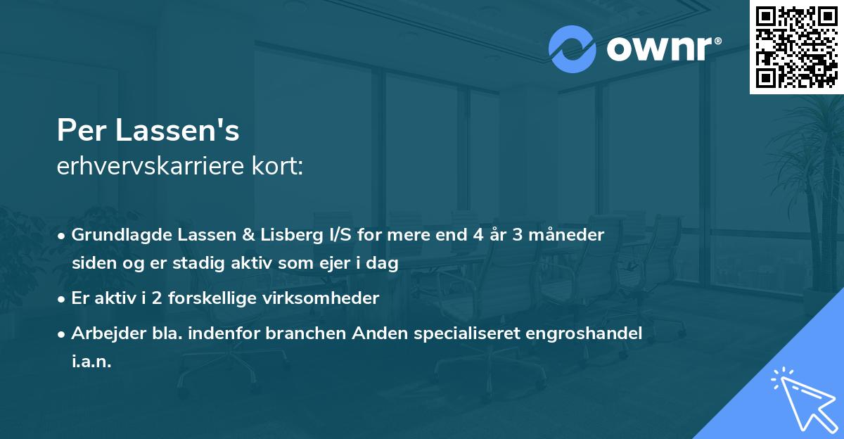 Per Lassen's erhvervskarriere kort