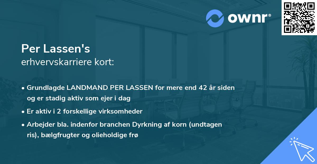 Per Lassen's erhvervskarriere kort